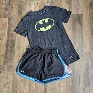 Under Armour Women’s Athletic Set – Size XS – Batman Tee & Shorts